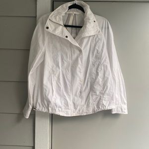 Anthropologie white bomber windbreaker jacket